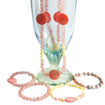 Cherryquarz Calcit Perlmutt Schmuckset